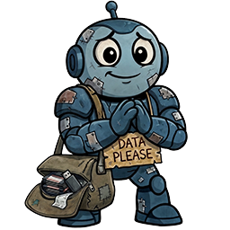 DataBeggar robot holding a 'Data please' sign